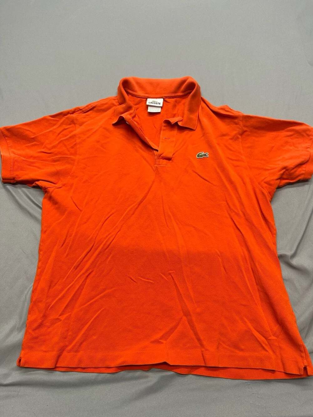 Lacoste Men's Orange Classic Fit Polo Shirt Size 6 XL